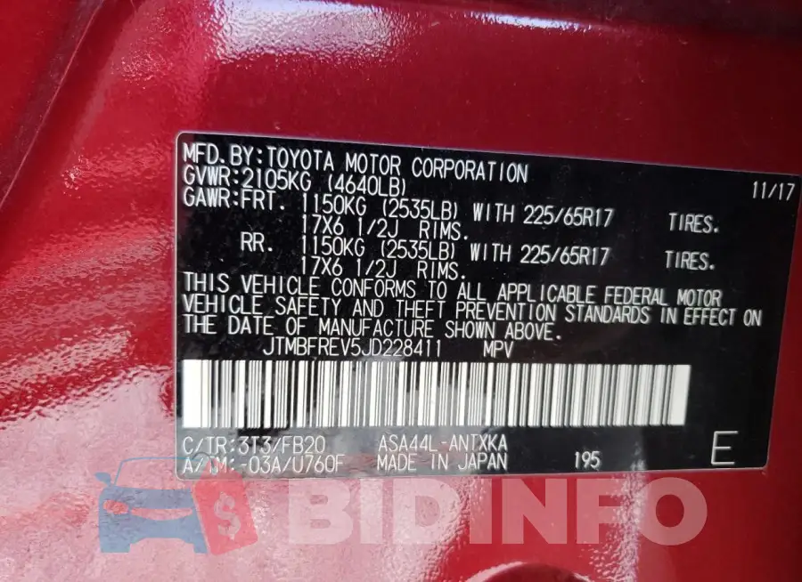 JTMBFREV5JD228411 Photo# 13