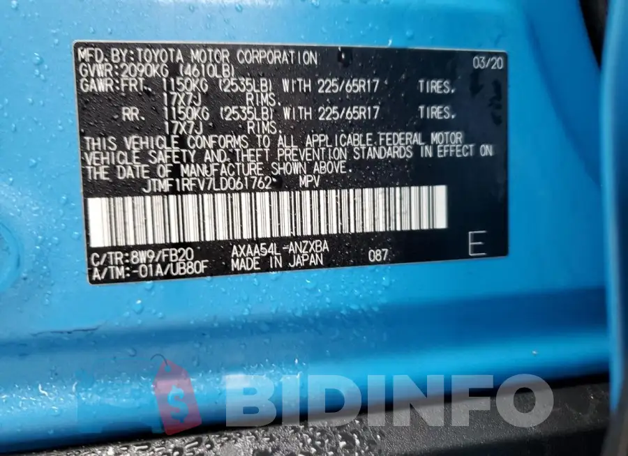 JTMF1RFV7LD061762 Photo# 12