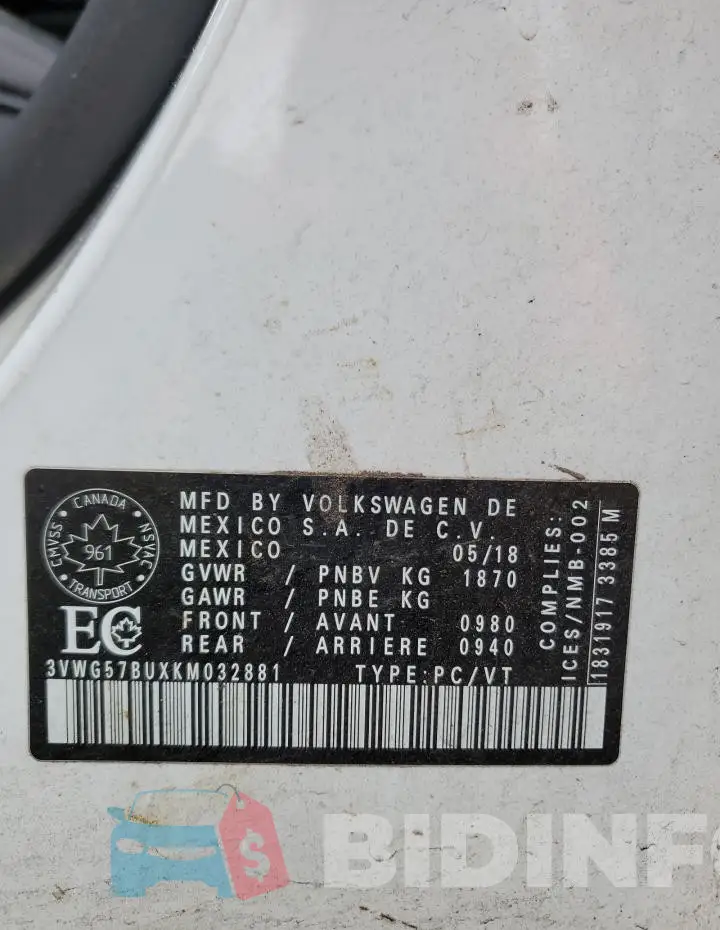 3VWG57BUXKM032881 Photo# 12