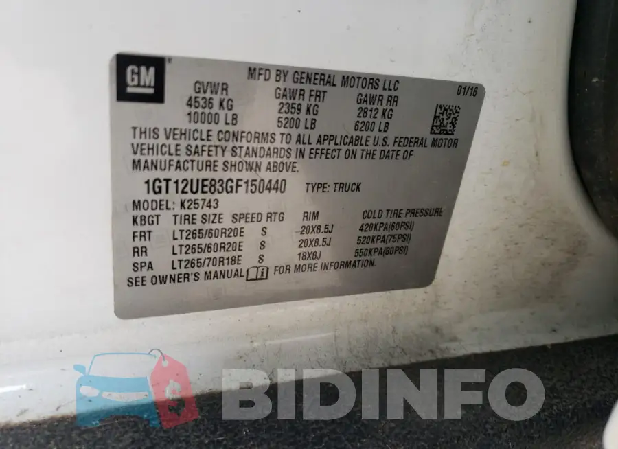 1GT12UE83GF150440 Photo# 12