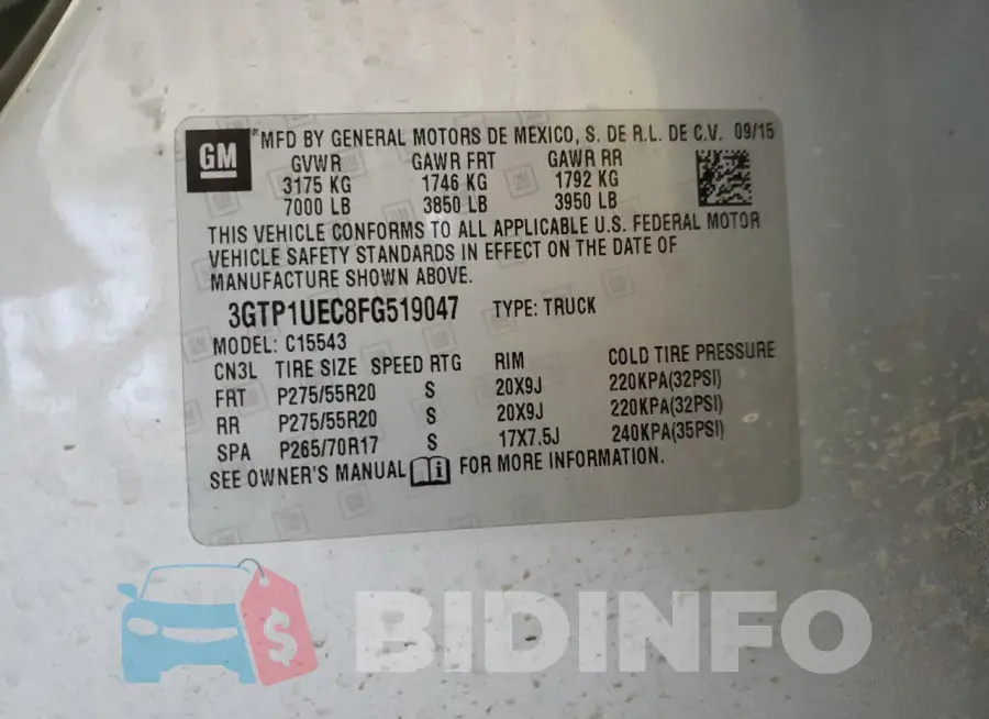 3GTP1UEC8FG519047 Photo# 13