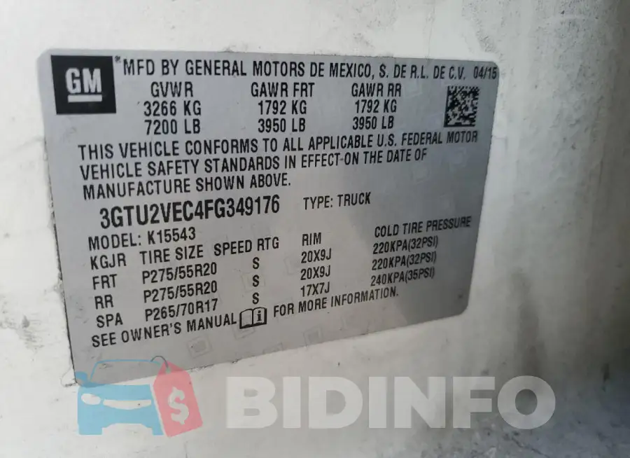 3GTU2VEC4FG349176 Photo# 12