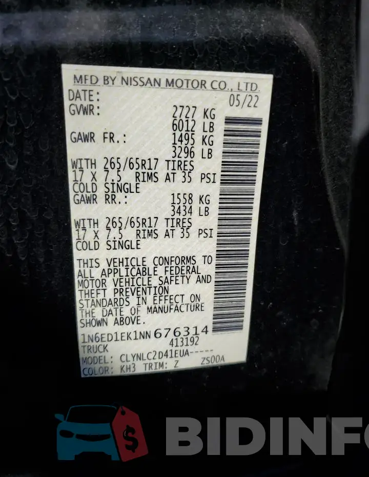 1N6ED1EK1NN676314 Photo# 12