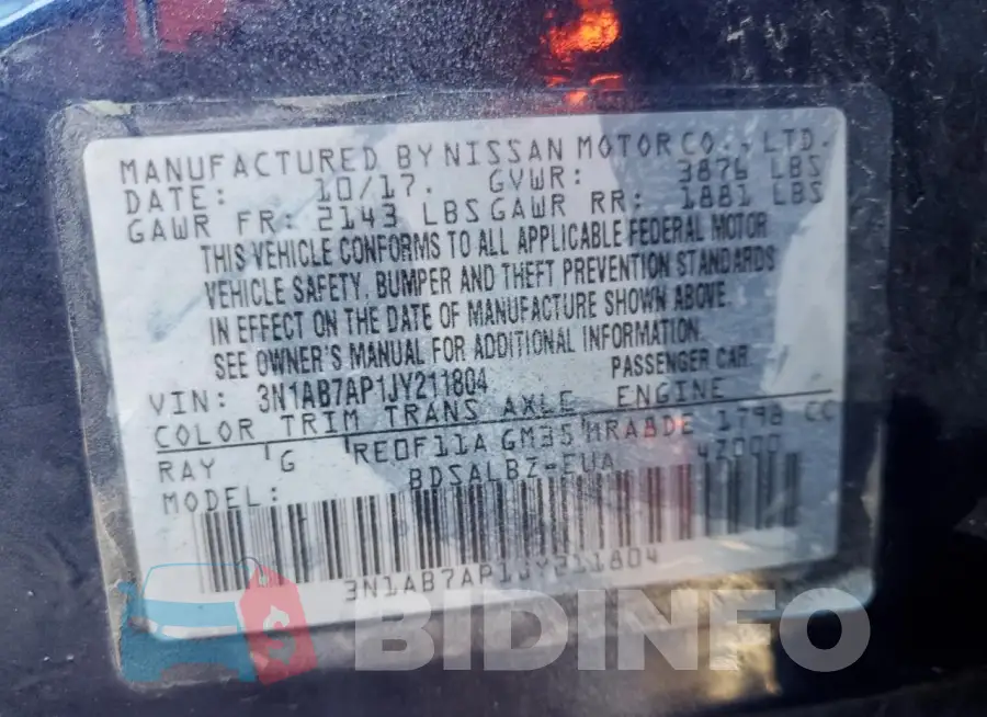3N1AB7AP1JY211804 Photo# 12