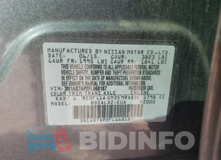 3N1AB7AP2FL668187 Photo# 12
