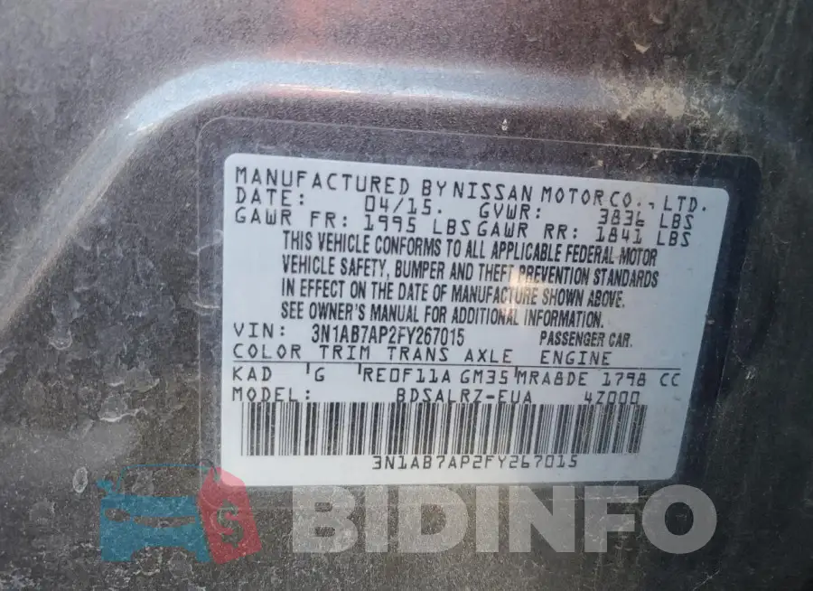 3N1AB7AP2FY267015 Photo# 12