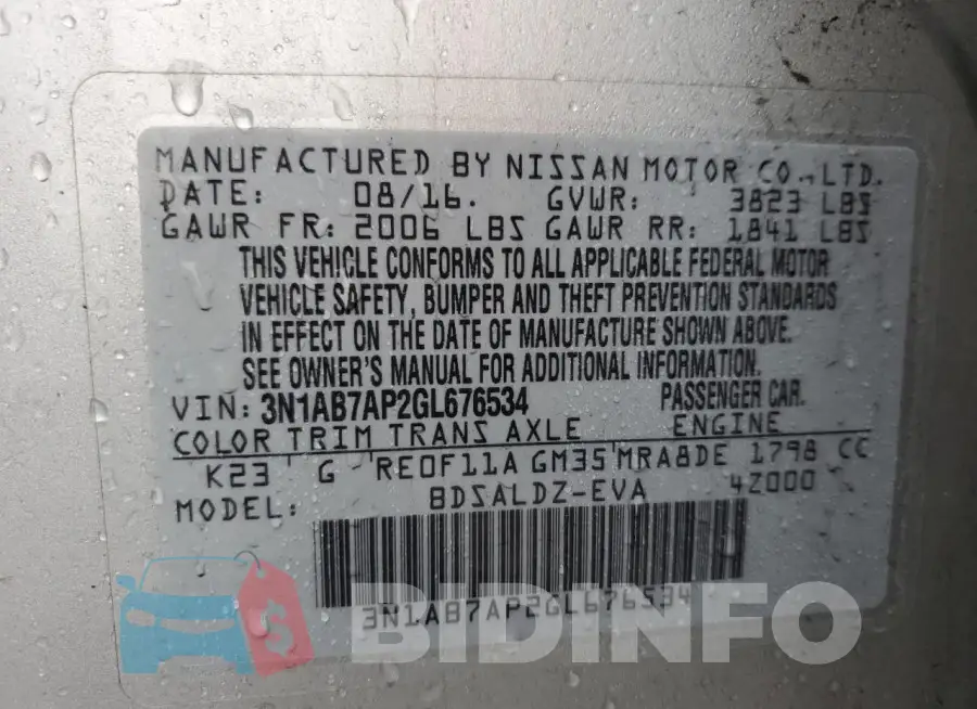 3N1AB7AP2GL676534 Photo# 12