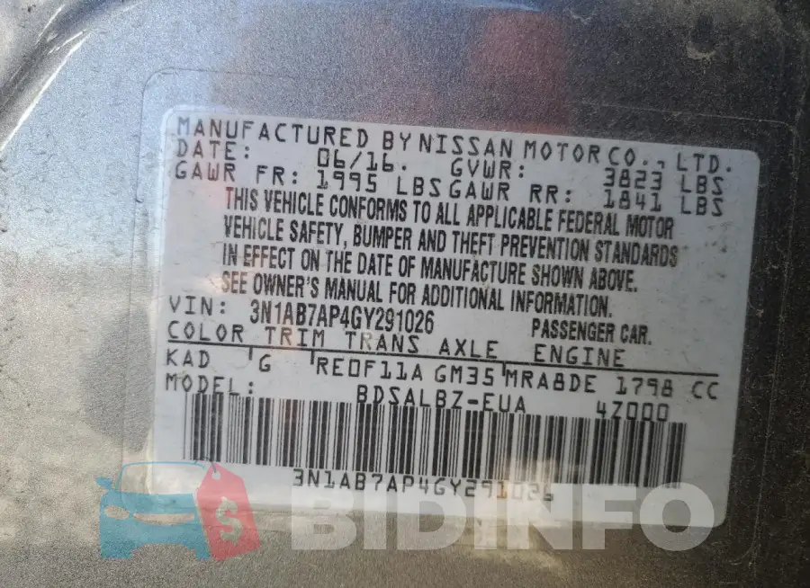 3N1AB7AP4GY291026 Photo# 12