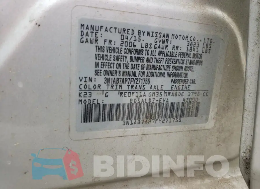 3N1AB7AP7FY271755 Photo# 12