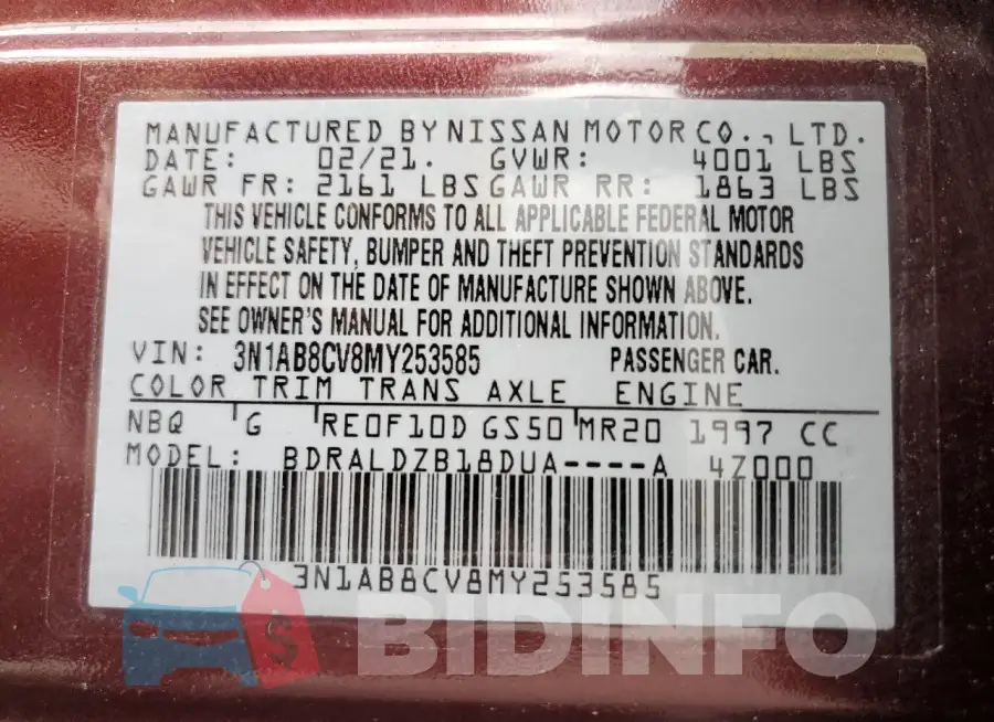 3N1AB8CV8MY253585 Photo# 12