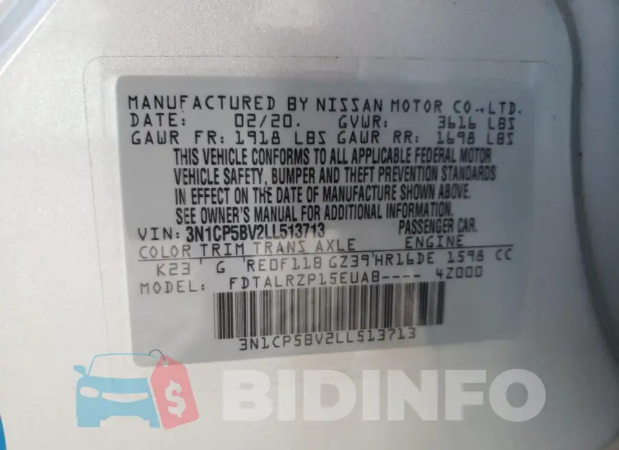 3N1CP5BV2LL513713 Photo# 14