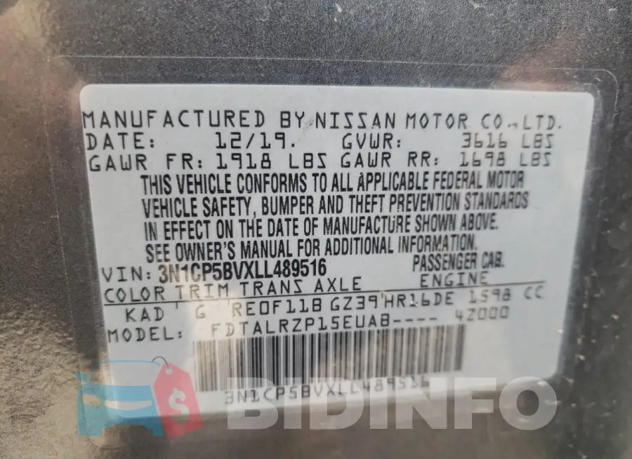 3N1CP5BVXLL489516 Photo# 13