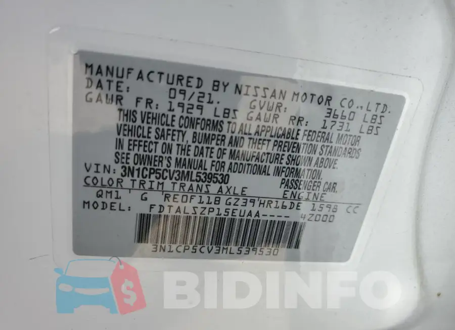 3N1CP5CV3ML539530 Photo# 12