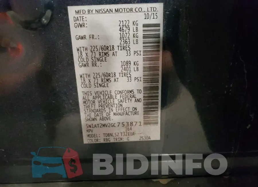 5N1AT2MV2GC753871 Photo# 13