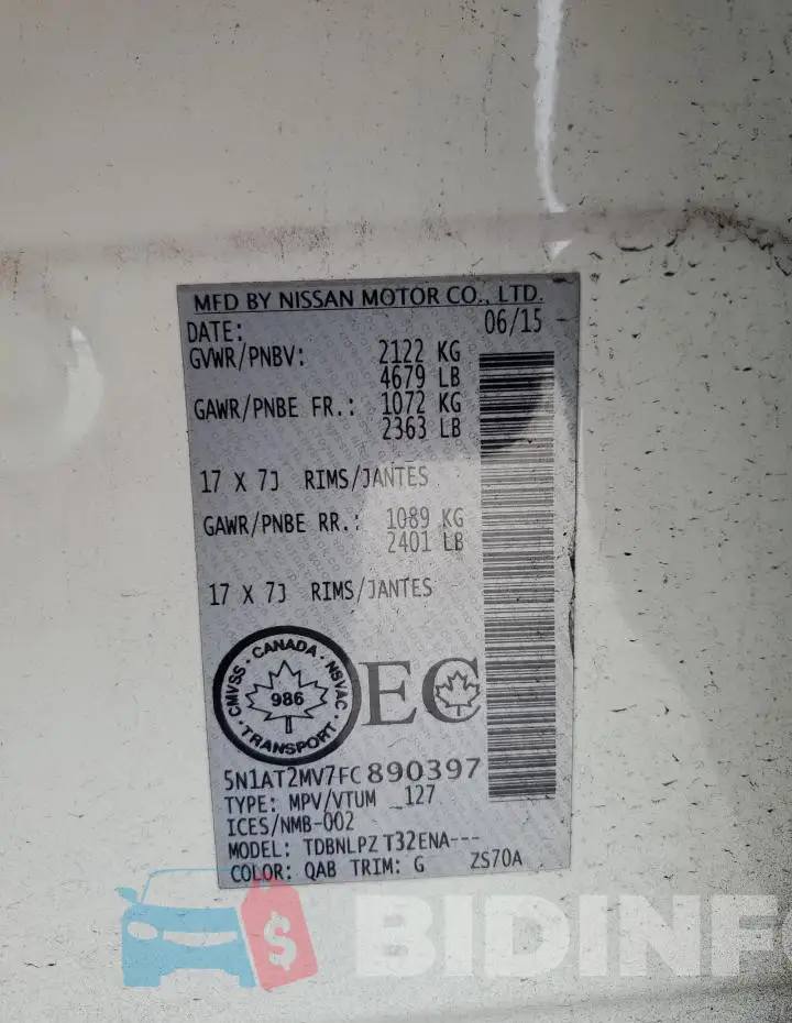 5N1AT2MV7FC890397 Photo# 13