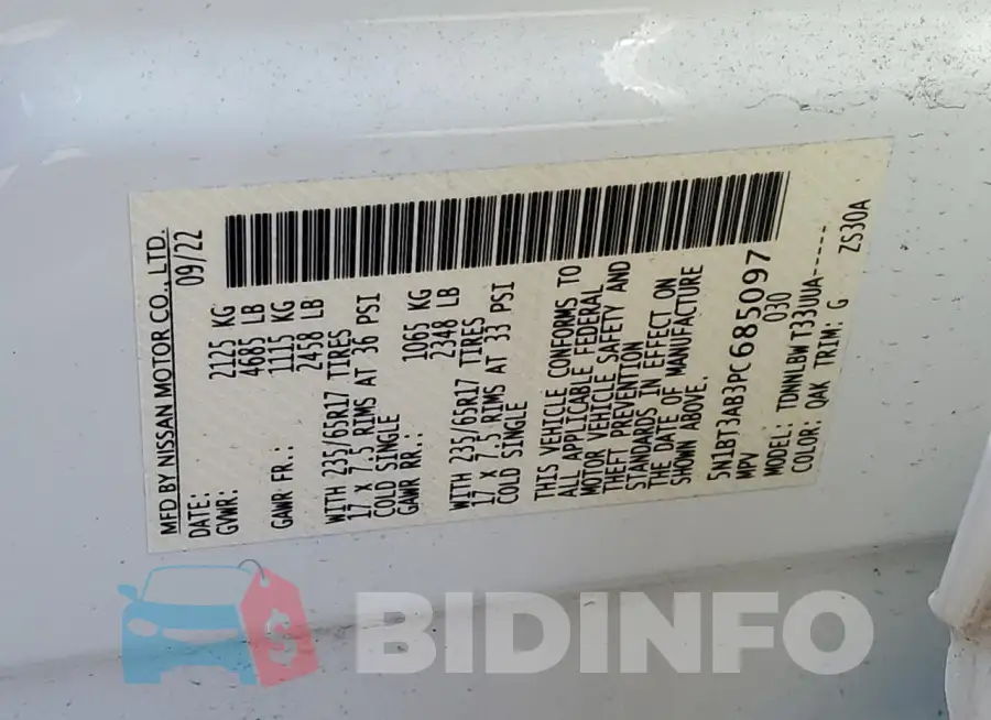 5N1BT3AB3PC685097 Photo# 12