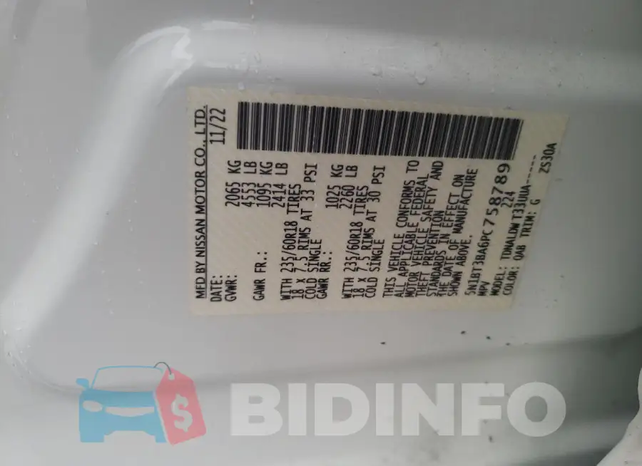 5N1BT3BA6PC758789 Photo# 12