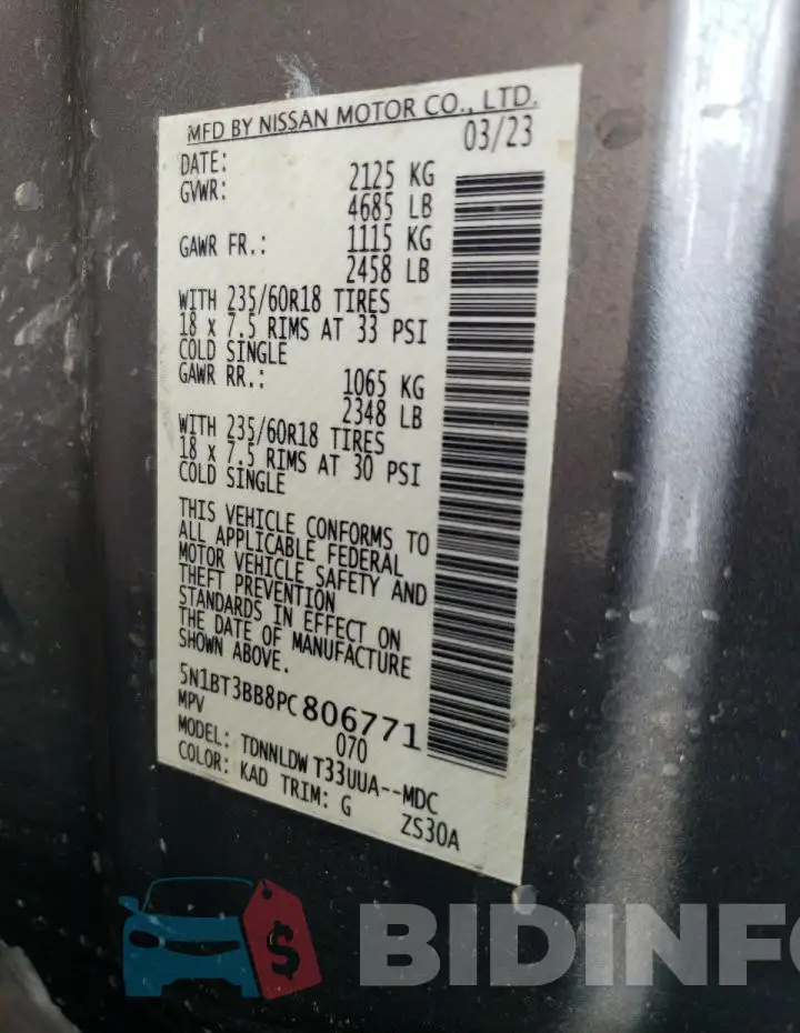 5N1BT3BB8PC806771 Photo# 12