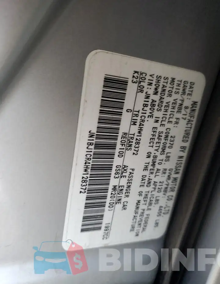 JN1BJ1CR4HW128372 Photo# 13