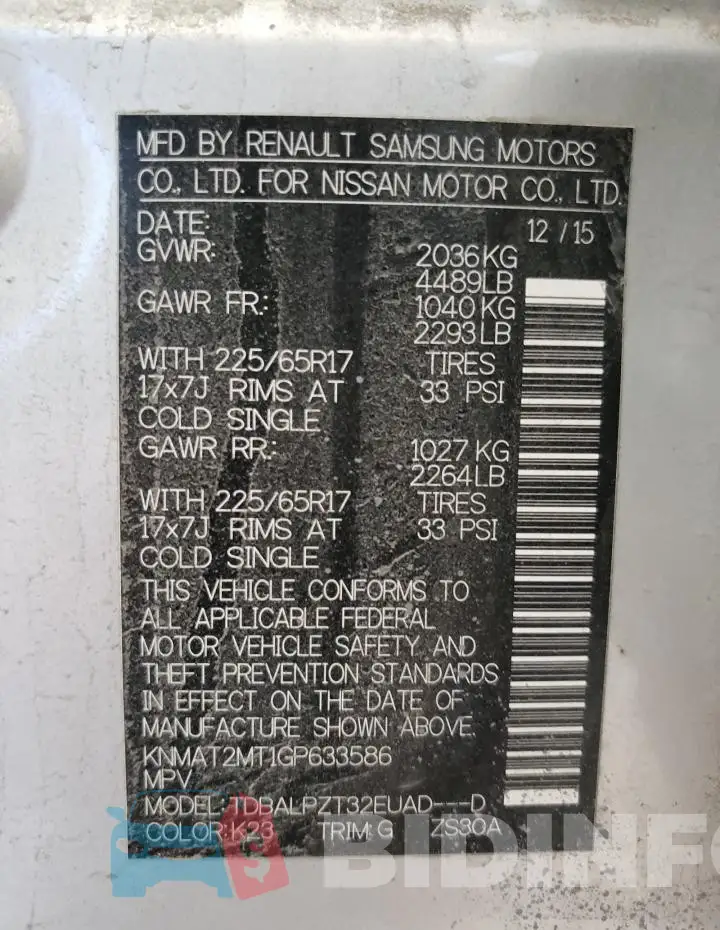 KNMAT2MT1GP633586 Photo# 12