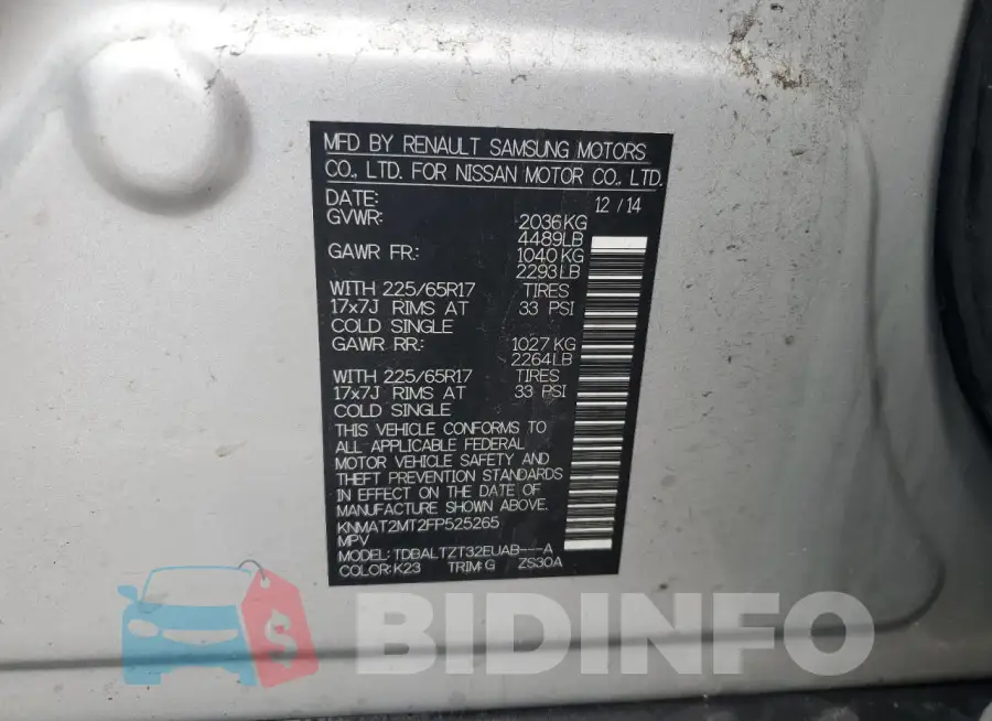 KNMAT2MT2FP525265 Photo# 12