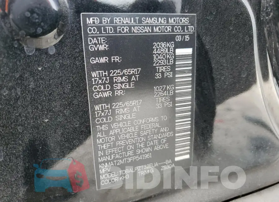 KNMAT2MT3FP541961 Photo# 13