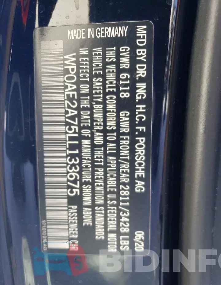 WP0AE2A75LL133675 Photo# 12