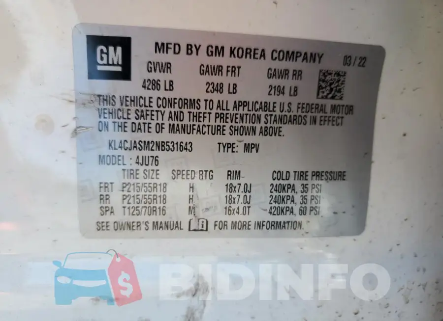 KL4CJASM2NB531643 Photo# 13