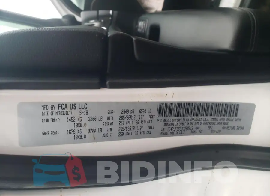 1C4RJFBG2JC399012 Photo# 12