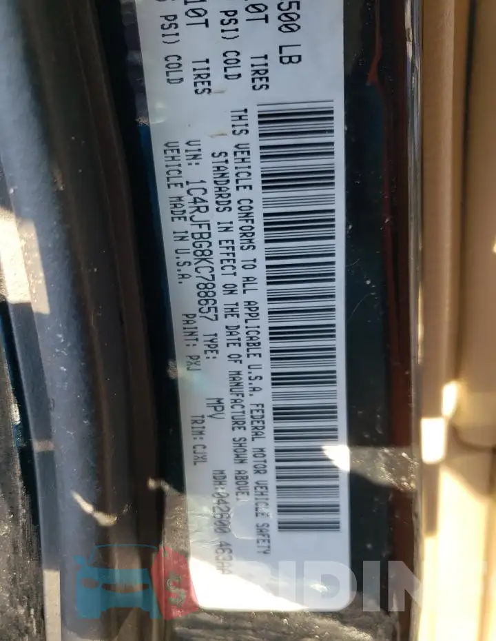 1C4RJFBG8KC788657 Photo# 13