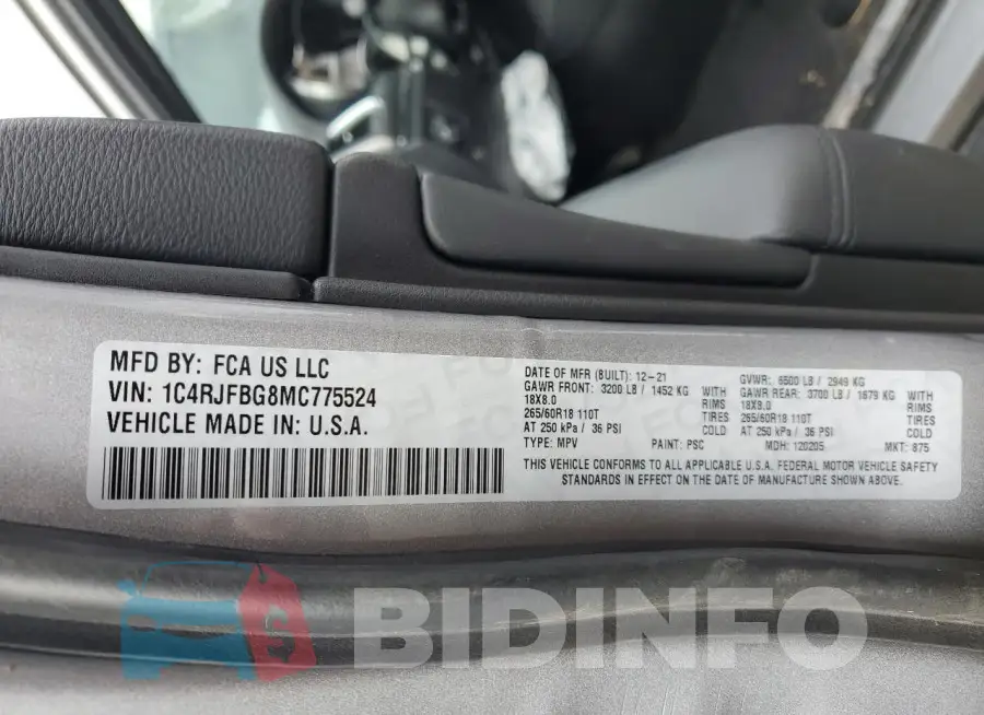 1C4RJFBG8MC775524 Photo# 14