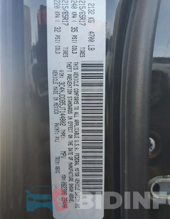 3C4NJDDB5JT144802 Photo# 13