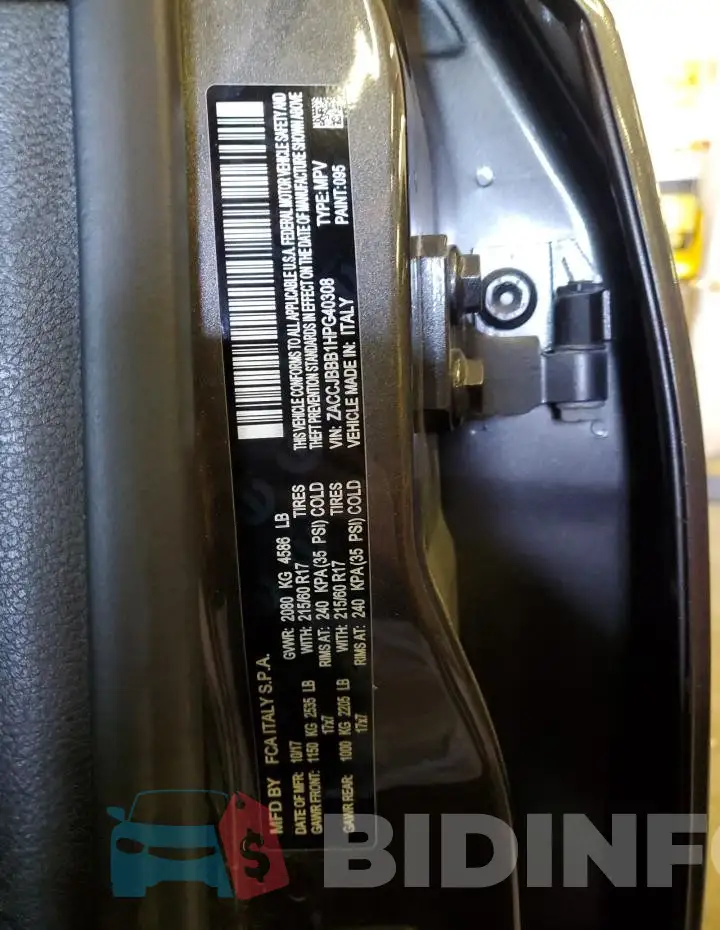 ZACCJBBB1HPG40308 Photo# 12