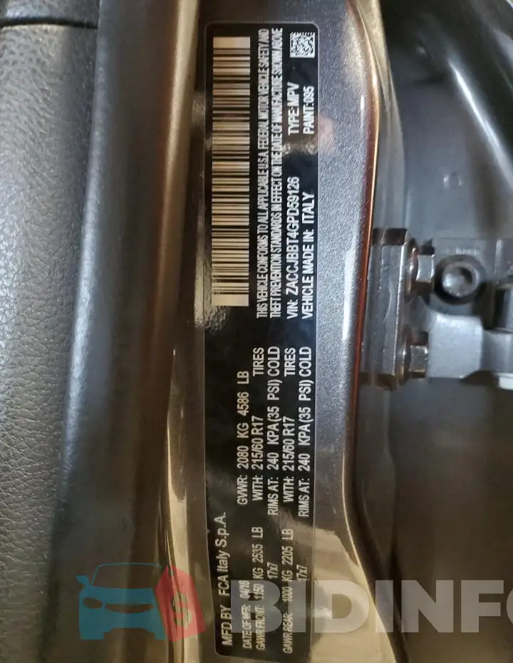 ZACCJBBT4GPD59126 Photo# 12