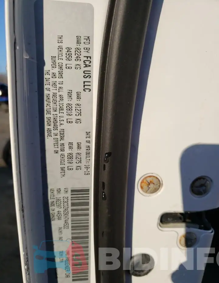 2C3CDZAG5KH744522 Photo# 12