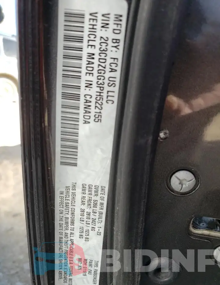 2C3CDZGG3PH522155 Photo# 12