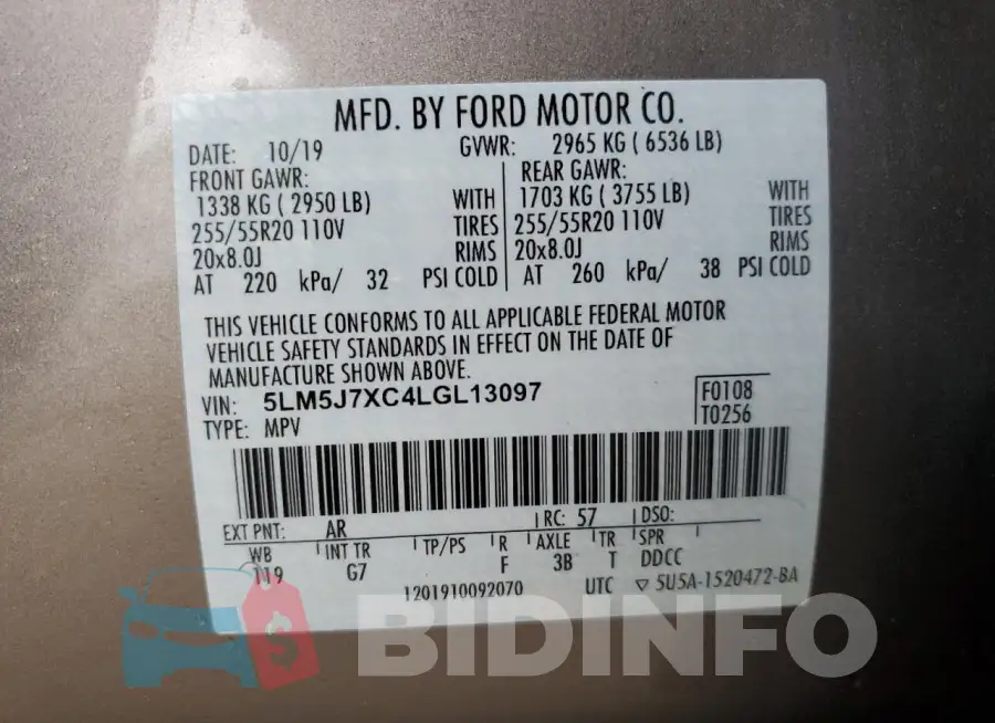 5LM5J7XC4LGL13097 Photo# 14