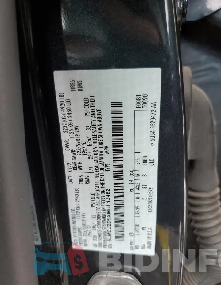 5LMCJ2D9XMUL13482 Photo# 12