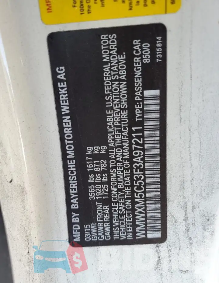 WMWXM5C53F3A97211 Photo# 12