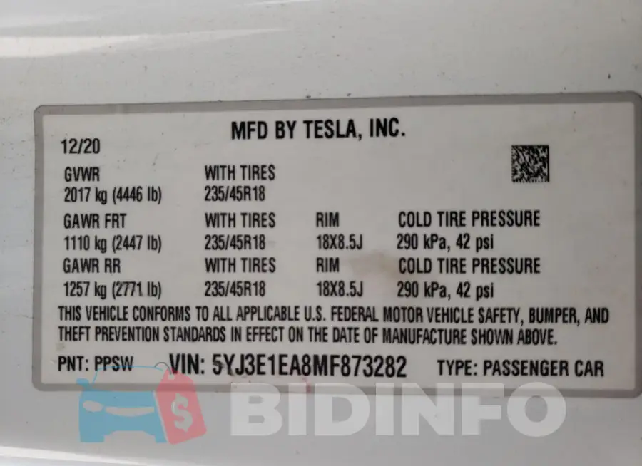 5YJ3E1EA8MF873282 Photo# 13