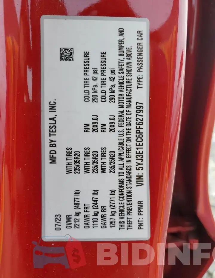 5YJ3E1EC6PF627997 Photo# 12