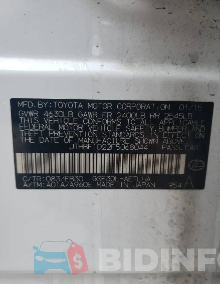 JTHBF1D22F5068044 Photo# 12