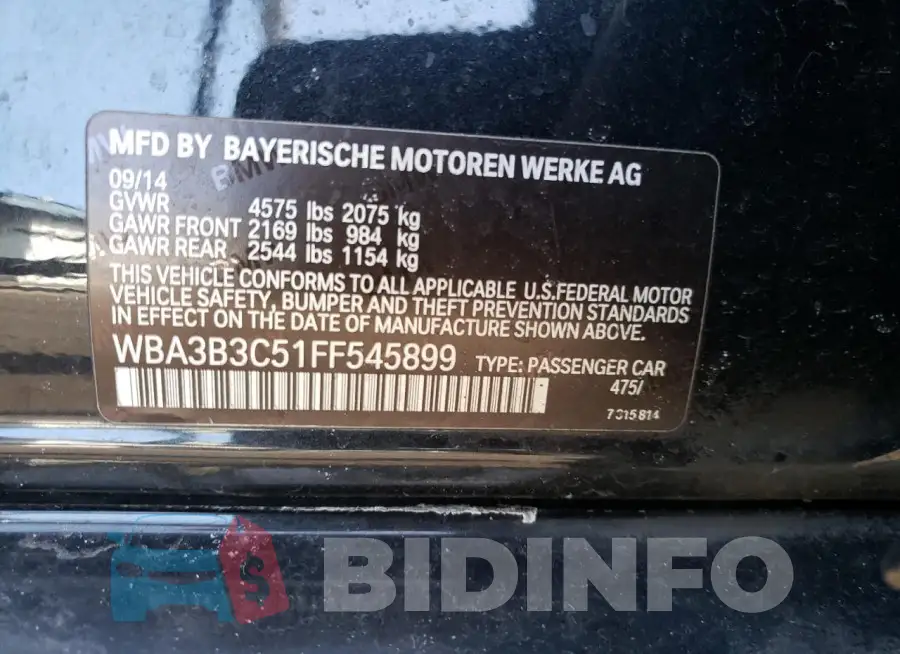 WBA3B3C51FF545899 Photo# 12