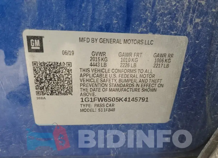 1G1FW6S05K4145791 Photo# 12