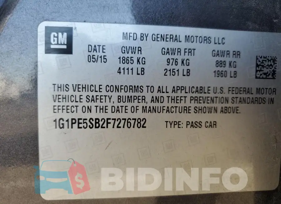 1G1PE5SB2F7276782 Photo# 12