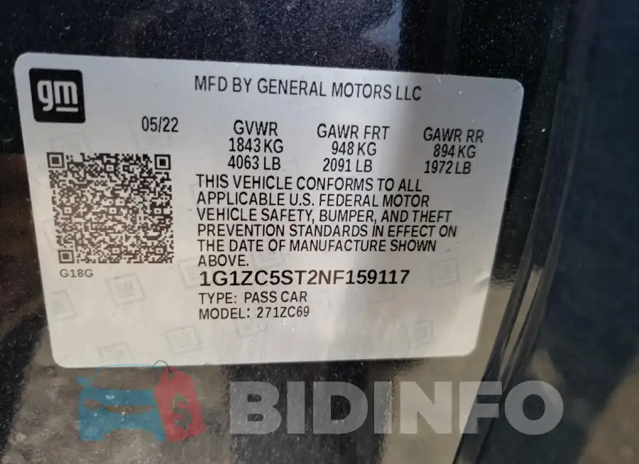 1G1ZC5ST2NF159117 Photo# 12