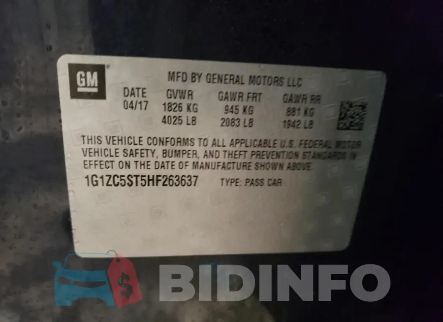 1G1ZC5ST5HF263637 Photo# 12