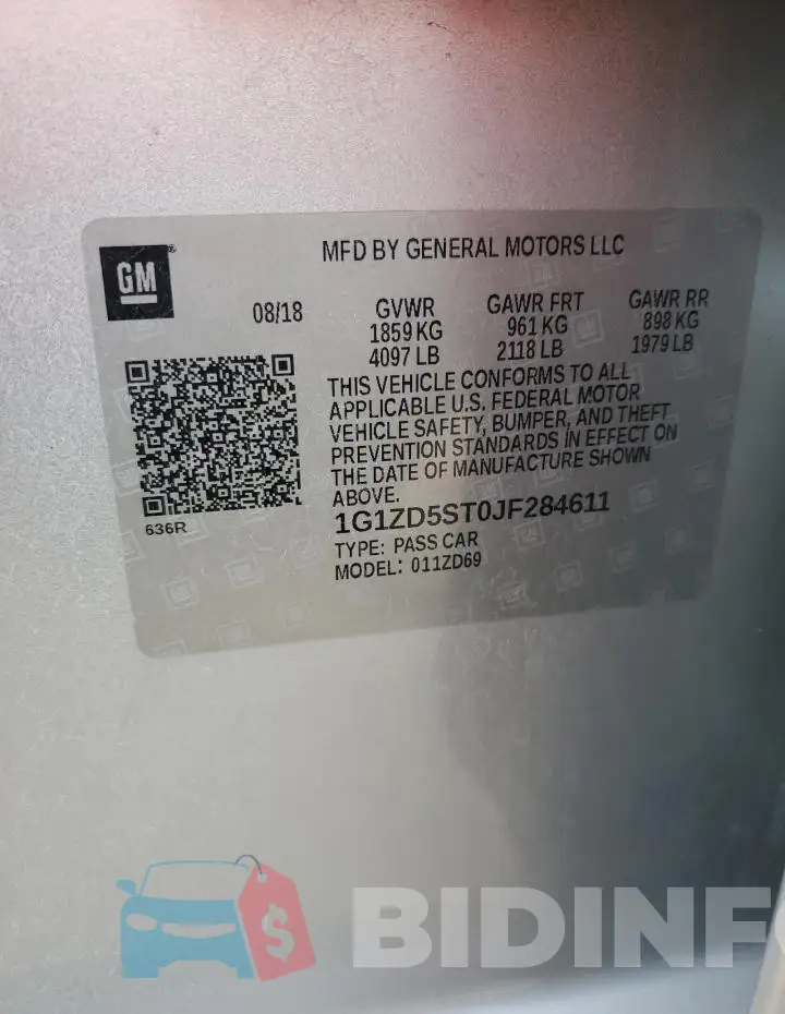 1G1ZD5ST0JF284611 Photo# 12
