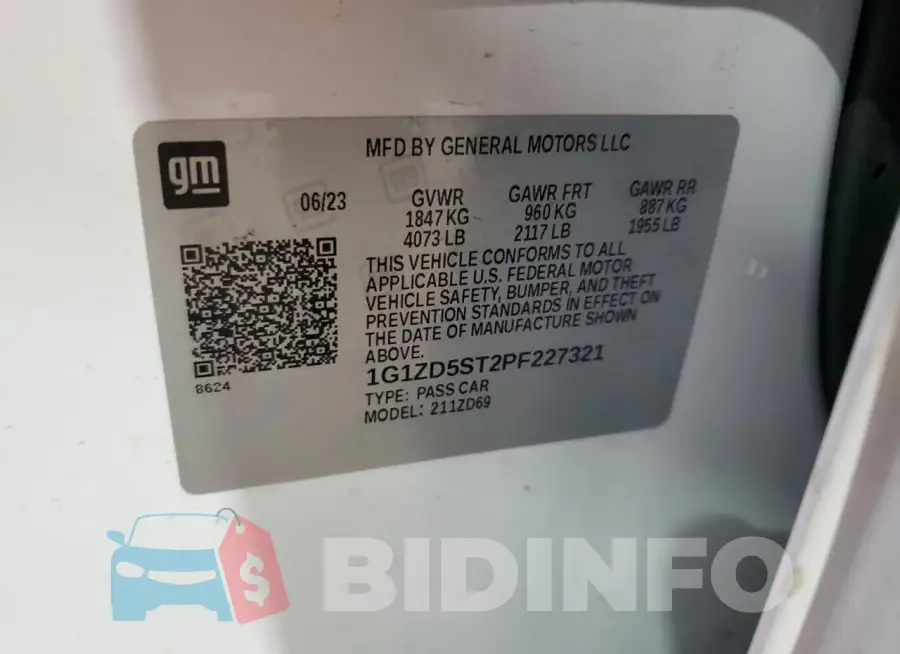 1G1ZD5ST2PF227321 Photo# 12