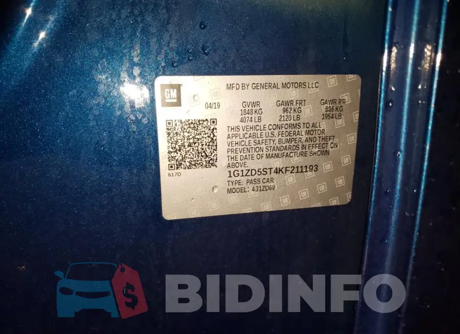 1G1ZD5ST4KF211193 Photo# 12